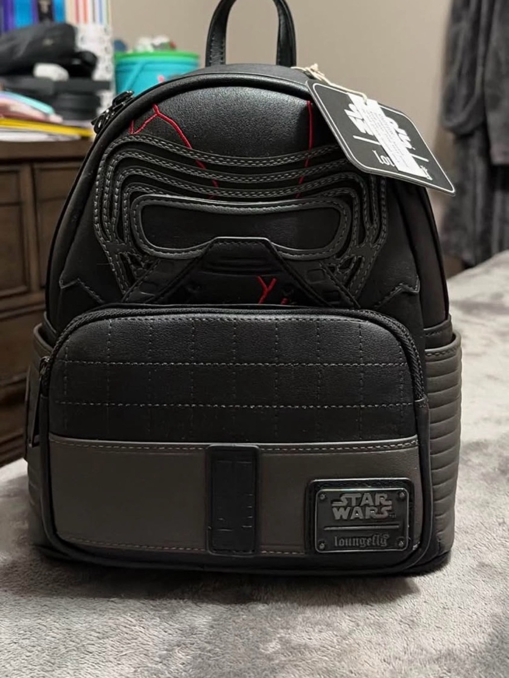 Loungefly Star Wars Kylo Ren Mini Backpack in Black and Gray with Red Accents